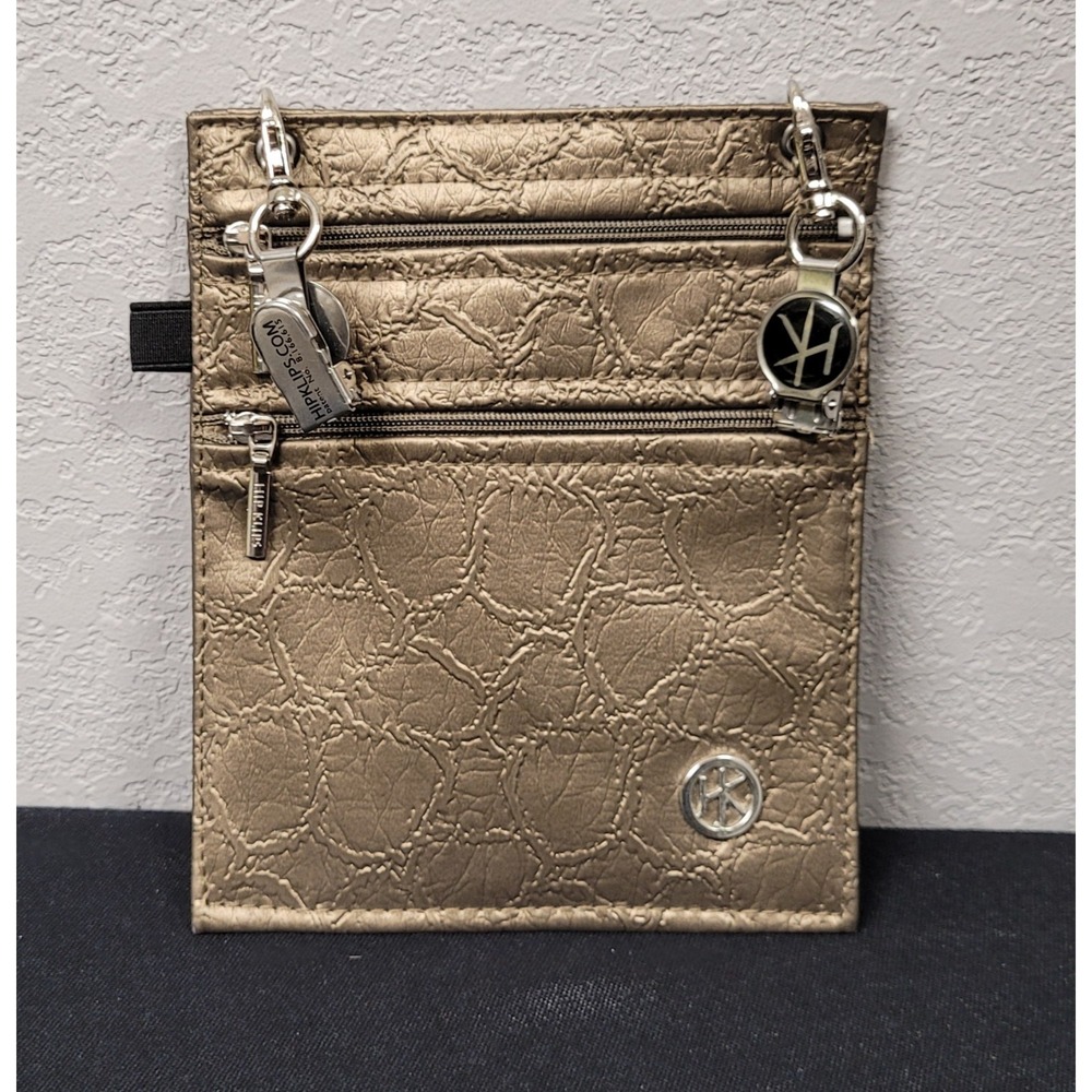 Hipklips Bag Clip On Waist Bag Purse Bronze Color Faux Leather